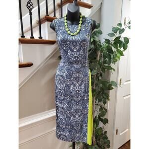 Avaasa Womens Multicolor Paisley Rayon Boat Neck Sleeveless Maxi Dress Medium